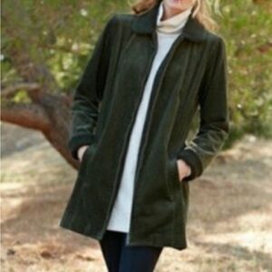 J. Jill Heritage tumbled cord coat green XS